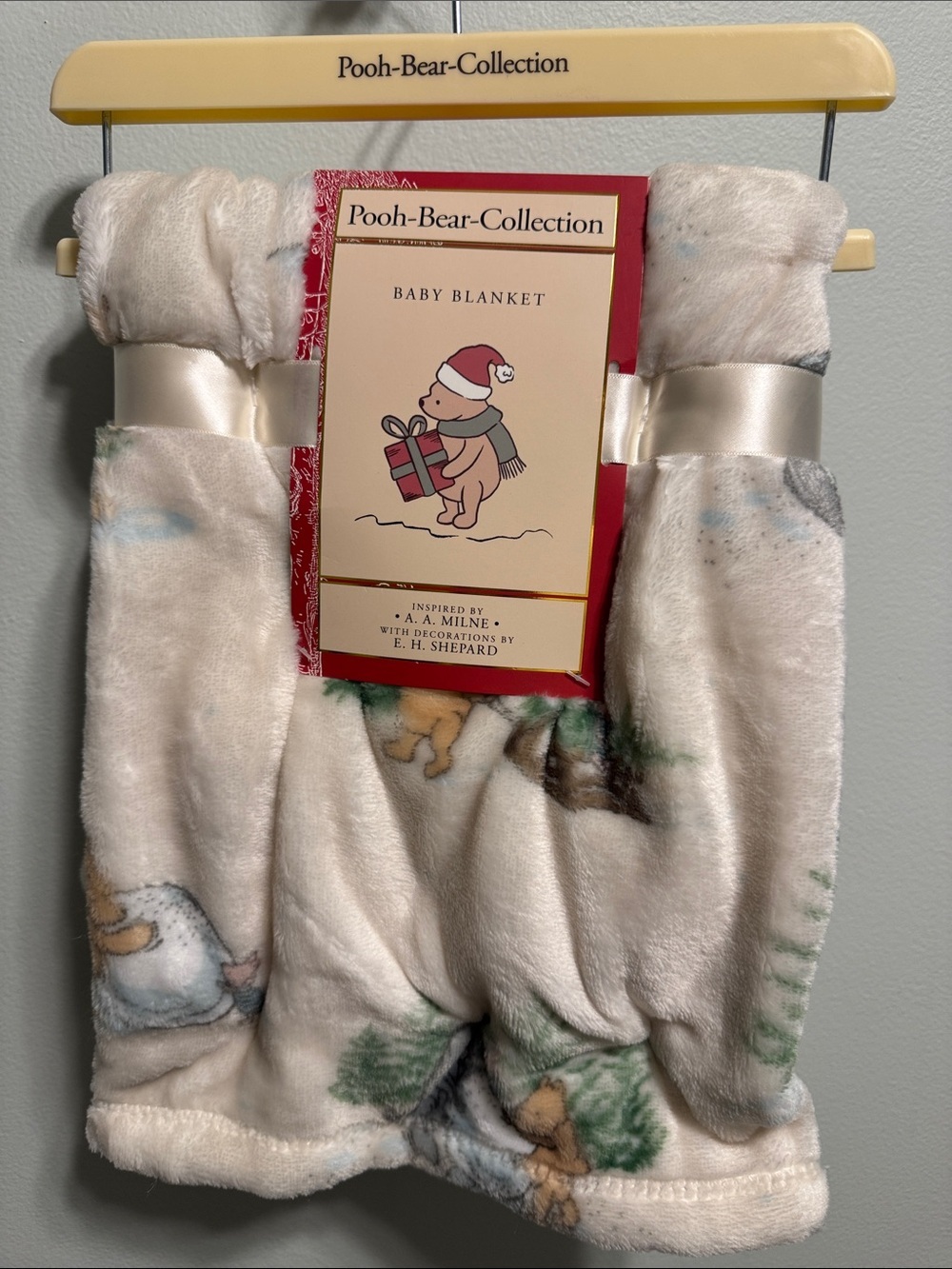 Cream Winnie the Pooh Baby Blanket